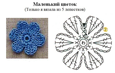 Цветок крючком схема