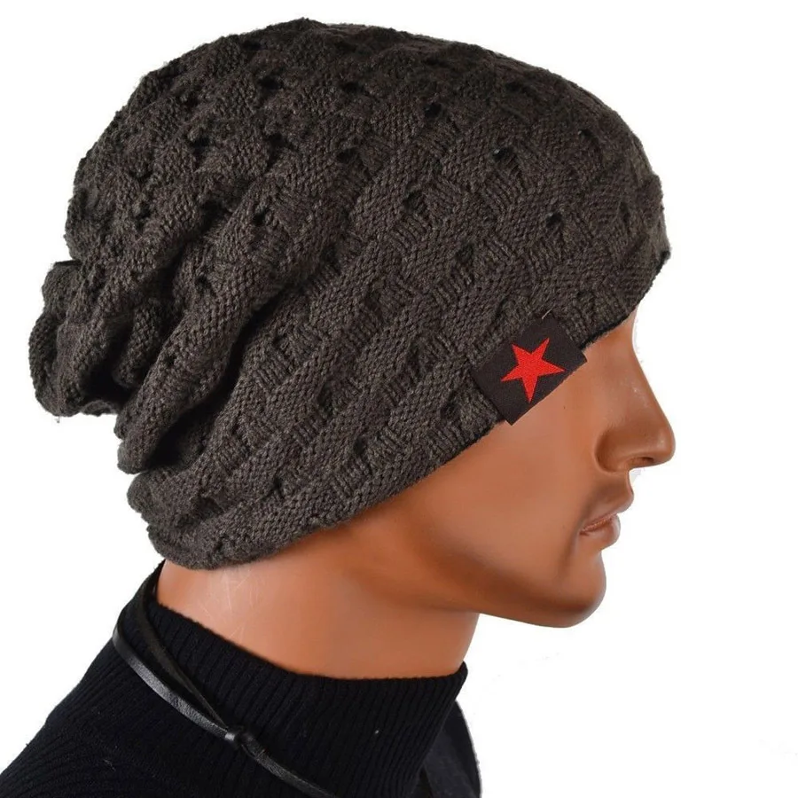 New Winter Beanie for Men Spring Cap Knitting Little Hollow Hat Women Two Sides Crochet Skullies