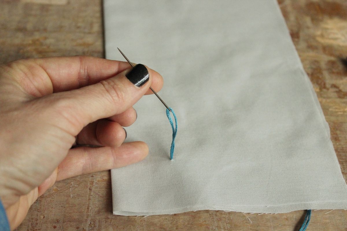 How To Sew Place the tip of your needle