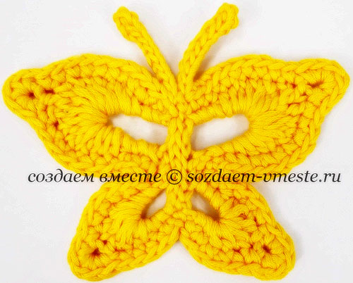 Желтая бабочка крючком