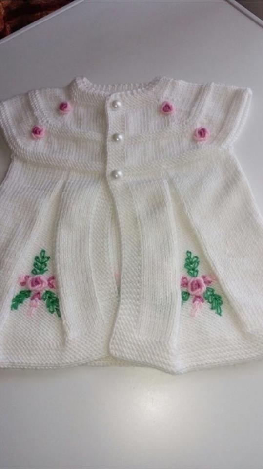 Knitted vest for baby girl