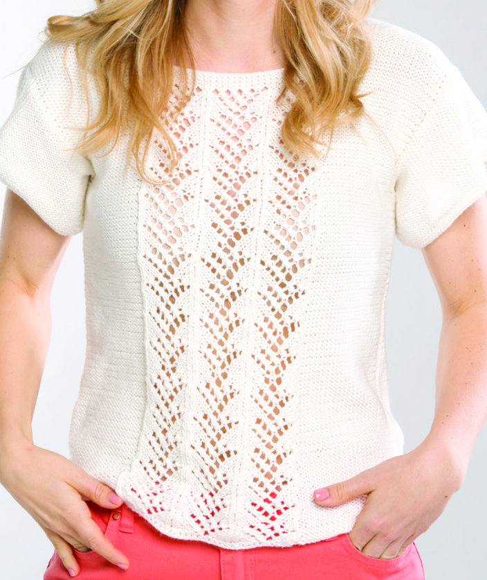 Free Knitting Pattern for Lacy Tee