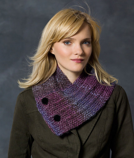 Free knitting pattern for Button Up Neck Warmer and more neck warmer knitting patterns