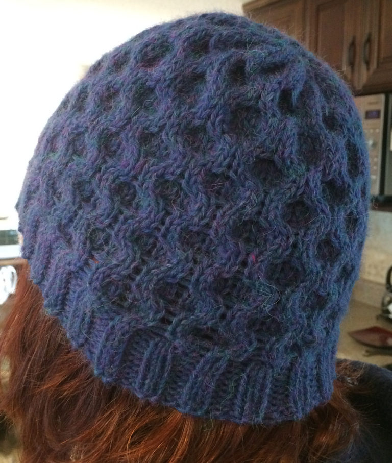 Free Knitting Pattern for Honeycomb Cable Hat