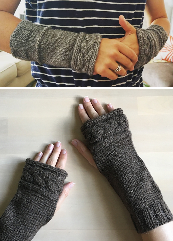 Free Knitting Pattern for Outlander Cable Arm Warmers