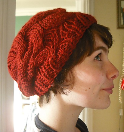 Free knitting pattern for Cabled Slouchy Beret and more slouchy beret knitting patterns