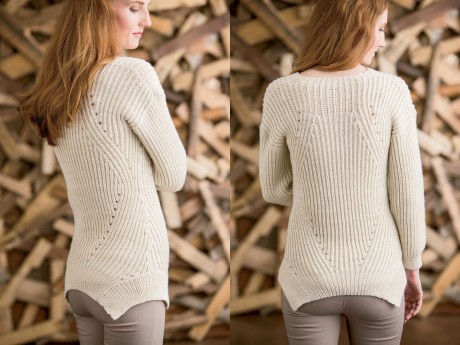 Как связать спицами женский свитер из мериносовой шерсти резинкой