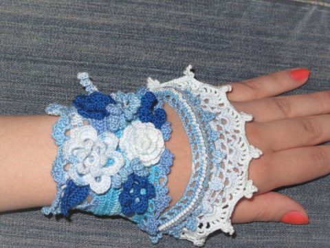 Вязаное украшение - браслет Бохо