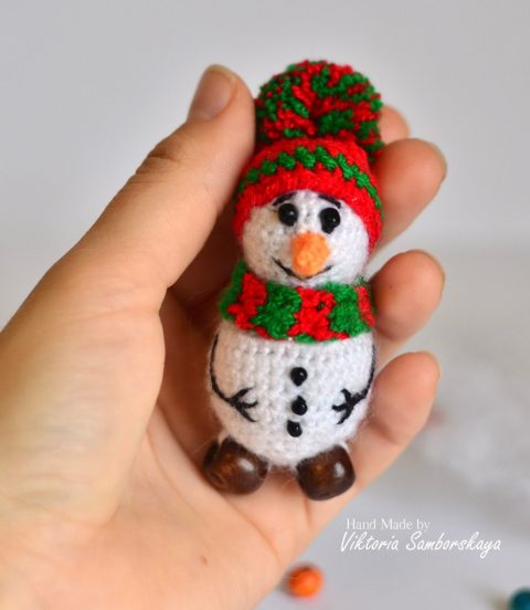 Мини-снеговик крючком от Самборский Виктории