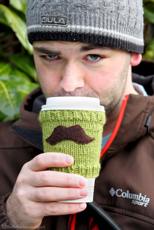 Mustache cup cozy