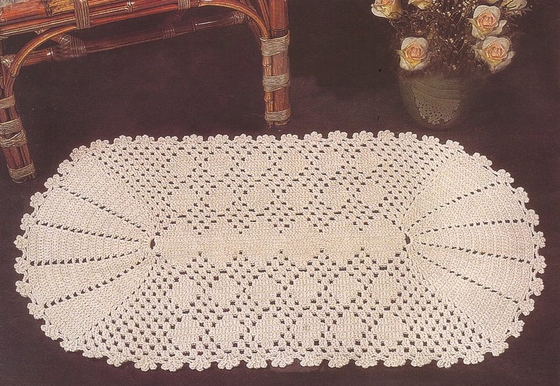 Crochet Doily with Fan Ends Pattern Diagram