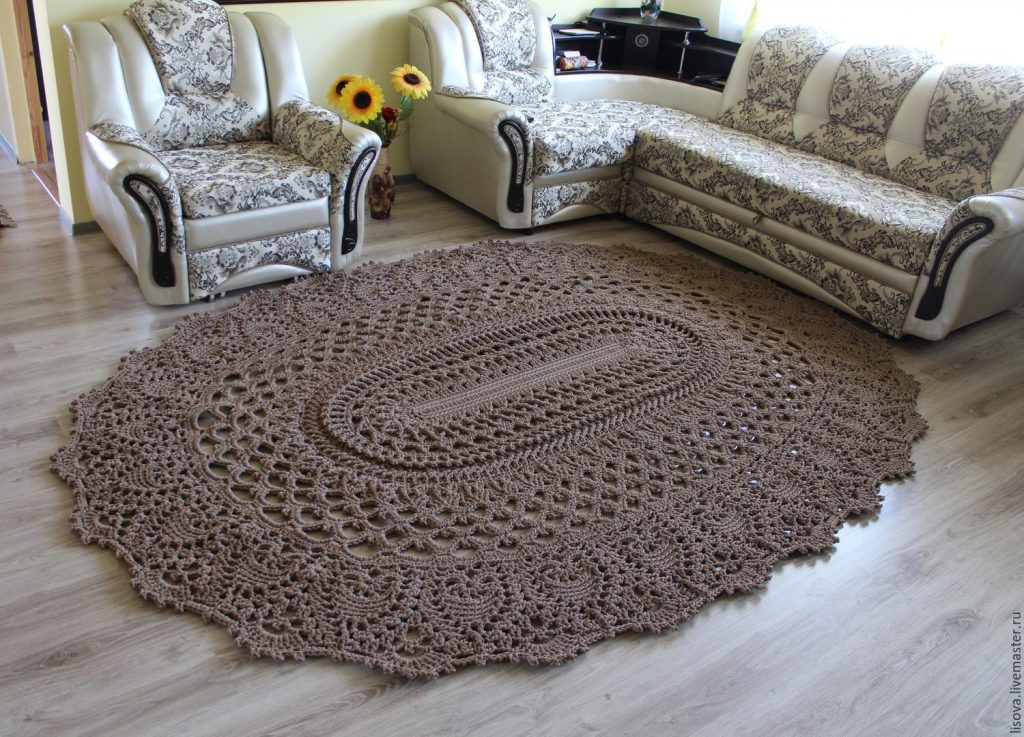 Free Crochet Pattern for a Large Oval Rug