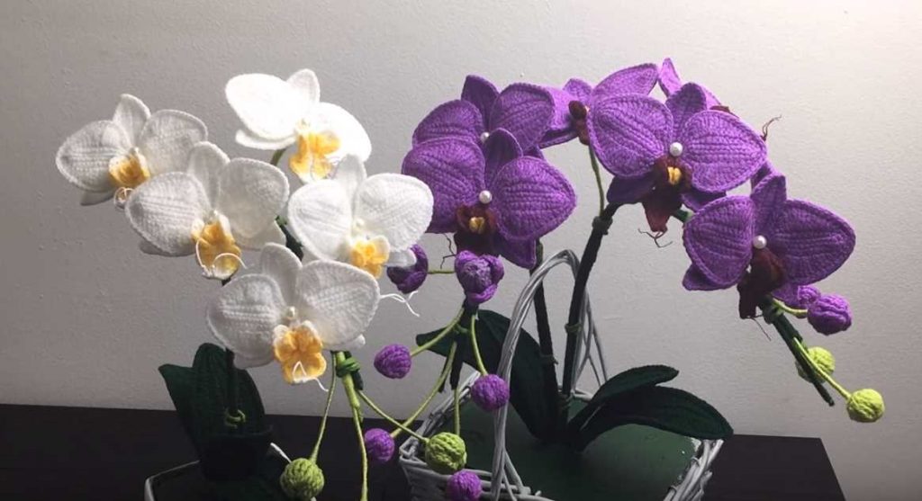 Free Video Tutorial for a Crochet Flower Moth Orchid