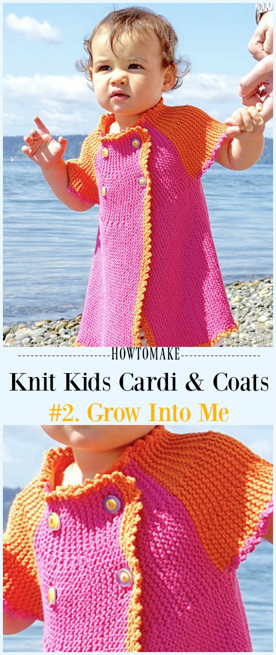 Grow Into Me Cardigan Free Knitting Pattern - #Knit Kids #Cardigan Sweater Free Patterns