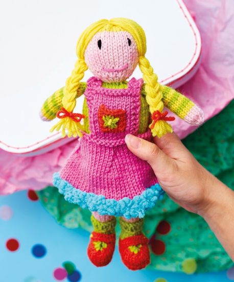 Free Knitting Pattern for a Pigtail Doll