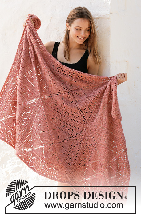 Free Knitting Pattern for a Lace Nordic Rose Afghan