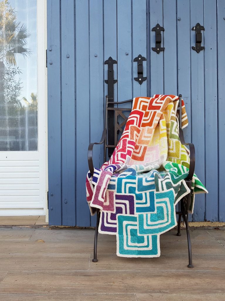 Free Knitting Pattern for a Sliding Tiles Blanket