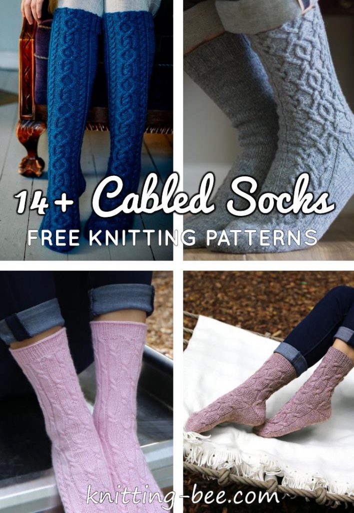 14 + Free Cable Pattern Sock Knitting Patterns